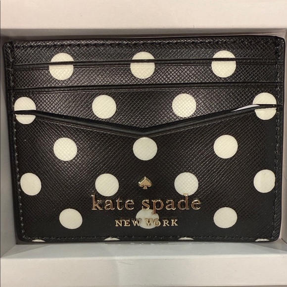 Kate Spade Polka Dot Card Holder with Heart Keychain - Picture 2 of 4